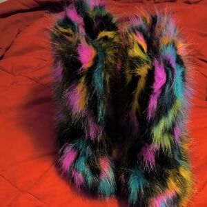 Colorful Faux Fur Boots